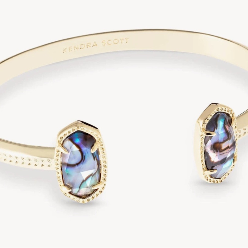 Elton Gold Cuff Bracelet in Abalone Shell